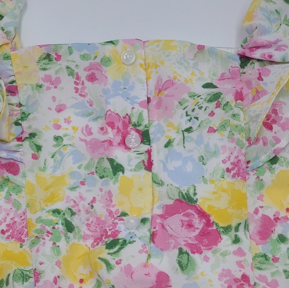 Janie and Jack Floral Smocked Waist Chiffon Top and Skirt size 8 - Picture 4 of 7